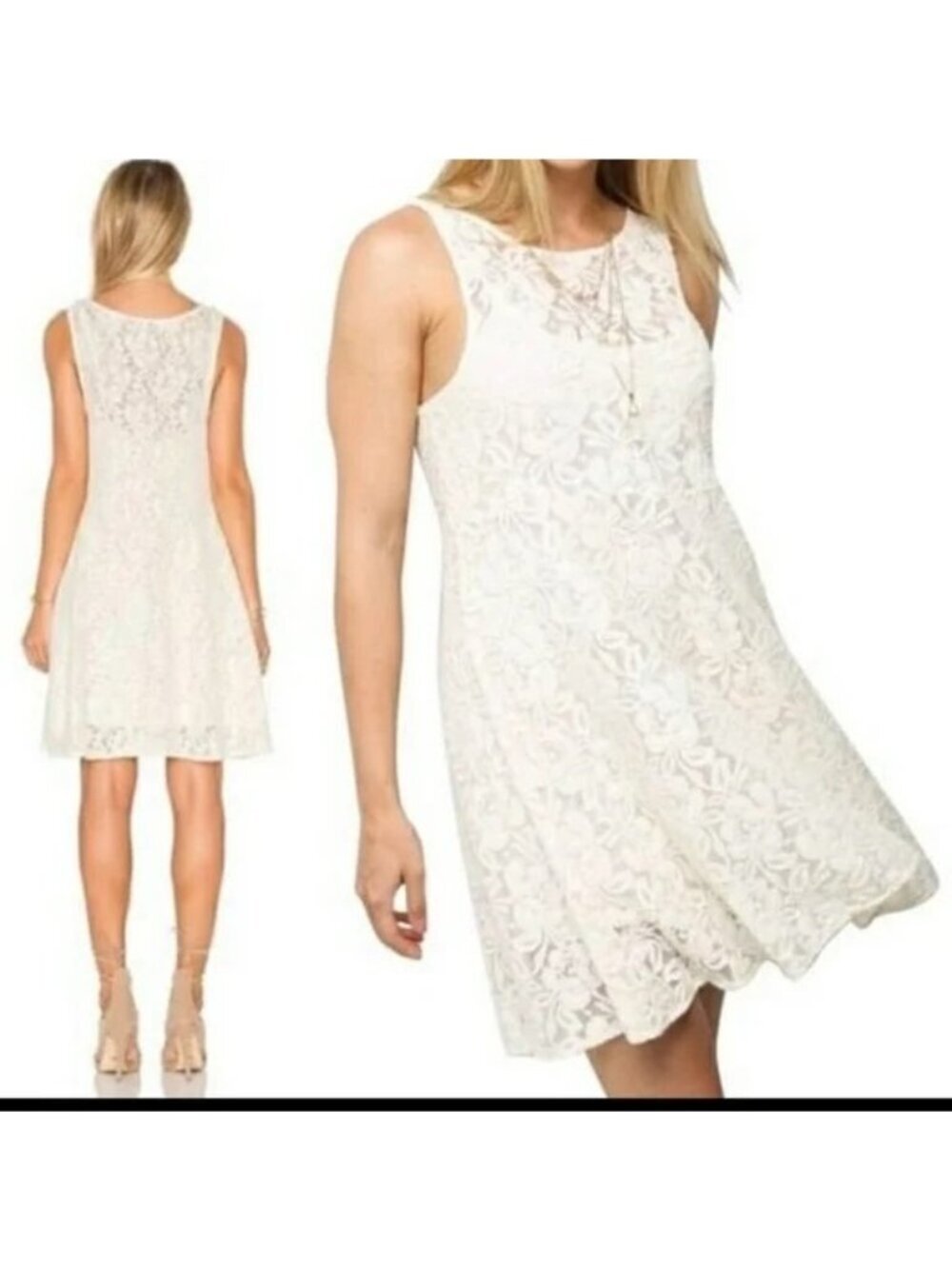 Free People Lace for Miles White Mini Dress